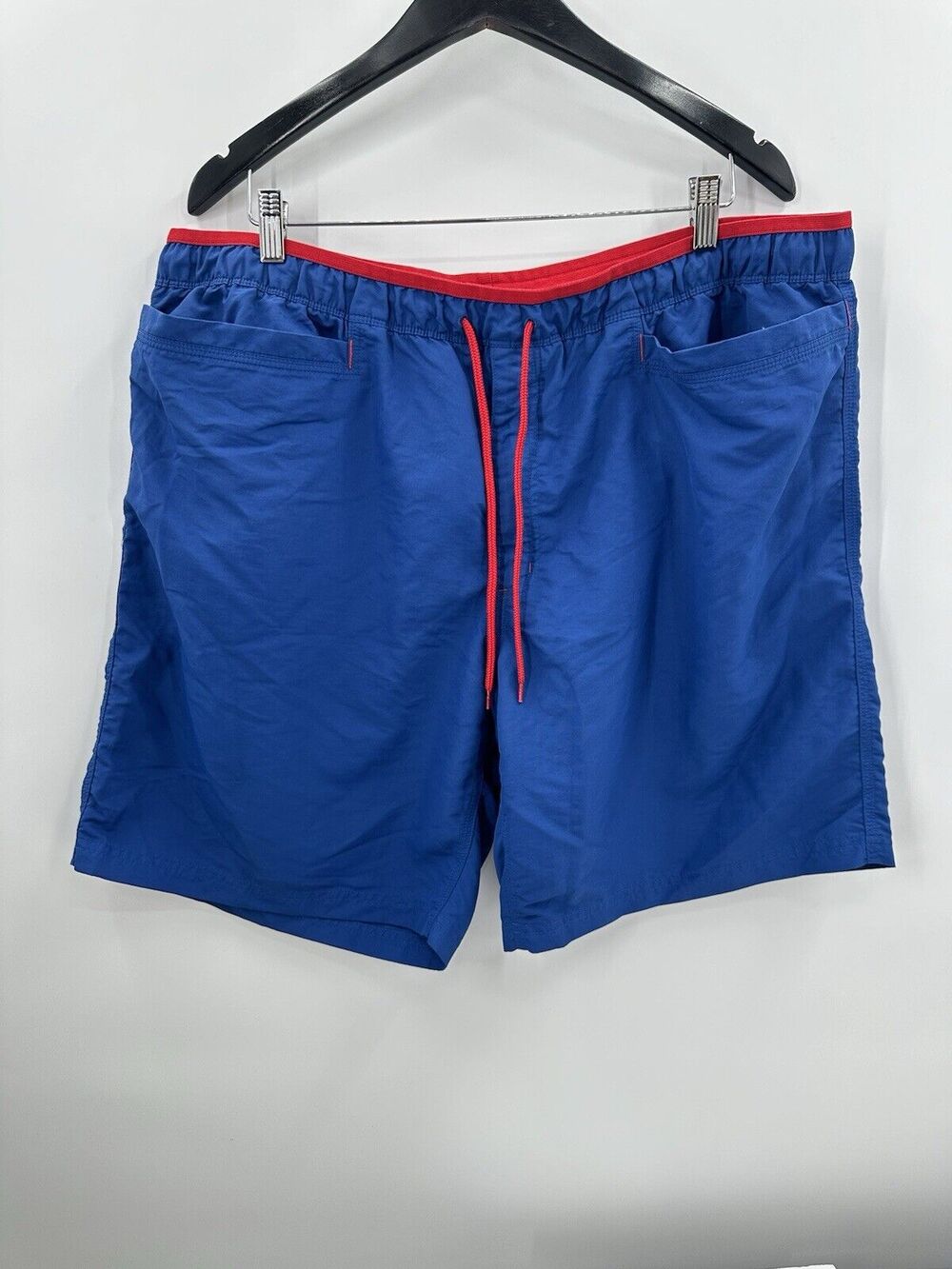 Duluth Trading co Size 2XL royal blue swim trunks red drawstring quick dry short